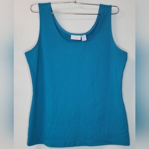 Chico's Teal Aqua Blue Nylon Spandex Tank Top Shirt Blouse Sz. 2 or M/L